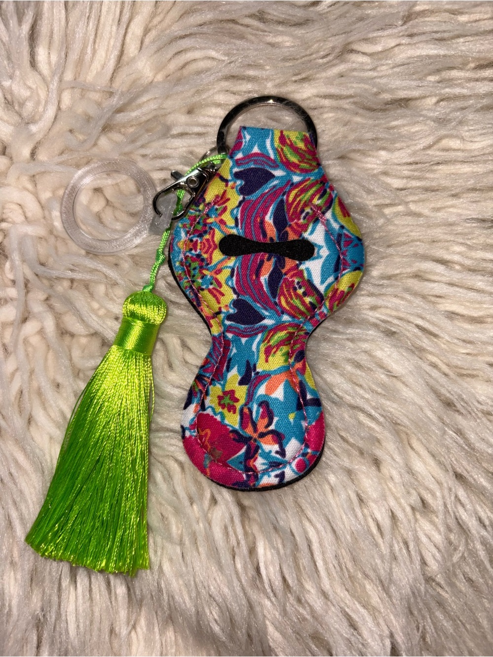Buildabagg Lilly Print Chapstick Lip Balm Holder Bag Charm Keychain Tote Keyring
